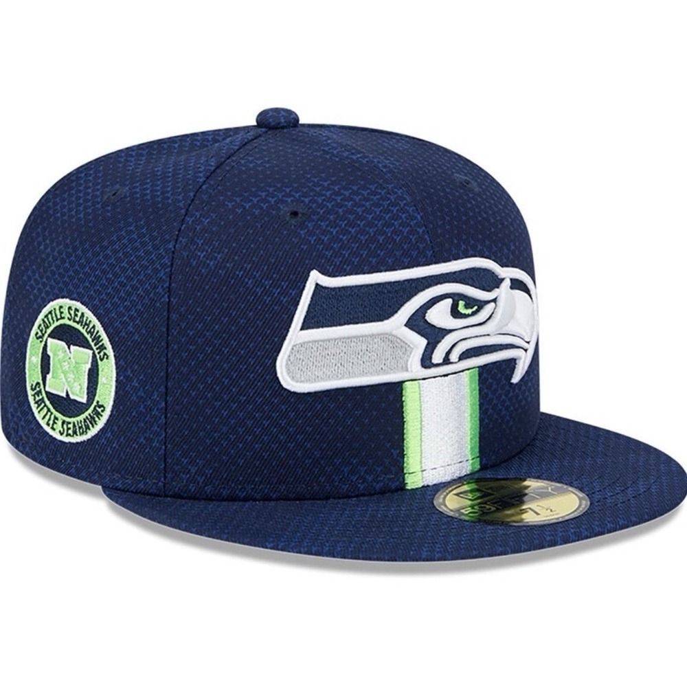Seattle Seahawks New Era 2024‎ Sideline 59FIFTY Fitted Hat Men's 7 1/8 Blue NEW